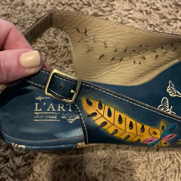 L'artiste Springstep Navy floral Leather Shoes size 42 - Picture 6 of 6